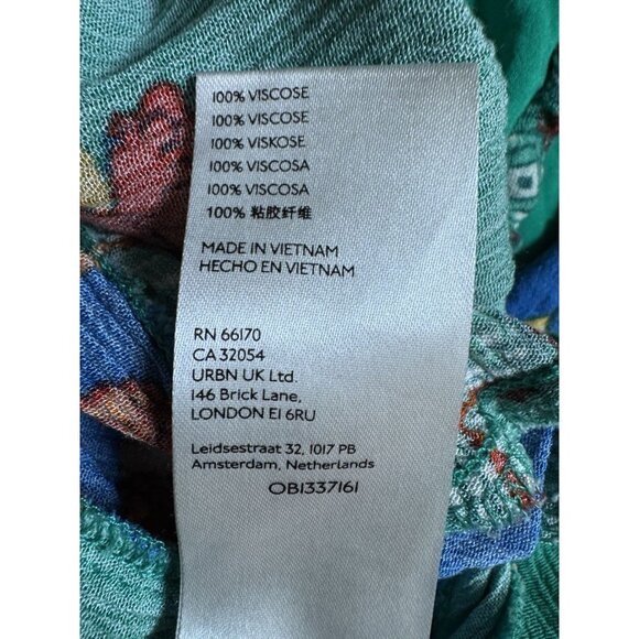 Free People Boho Wide Leg Jumpsuit Floral Peacock Tie Back Romper S - Picture 7 of 7